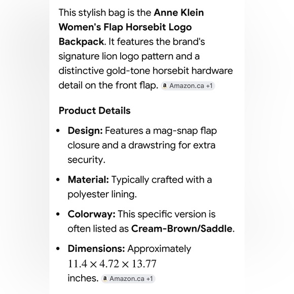 Anne Klein Women’s Flap Horsebit Backpack - Picture 10 of 10